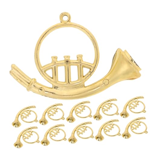 BESTonZON 12 Stücke Gold Miniatur Altsaxophon Ornamente für Weihnachtsbaum Dekorationen Kranz Puppenhaus Zubehör von BESTonZON