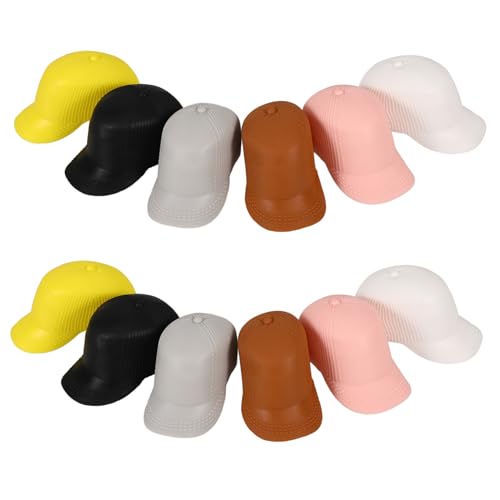 BESTonZON 12st Exquisites Hutdekor Puppe Wende-Sonnenhut Flaschenverschlüsse Bucket Hat Kinder Mini-Hut-weinaufsatz Mini-Sonnenhut Figur Kleine Hüte Basteln Kleiner Cowgirlhut Albern Plastik von BESTonZON