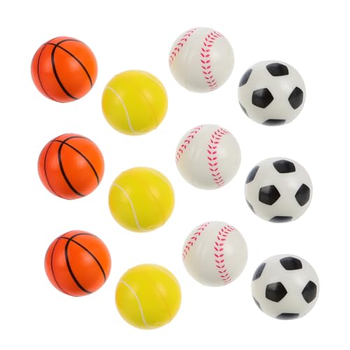 BESTonZON 12st Hüpfender Ball Gastgeschenke Zum Thema Sport Fußballspielzeug Mini-Basketball Gefälligkeiten Für Sportpartys Fußball-stressbälle Basketball-Party-Dekorationen Basketbälle Pu von BESTonZON