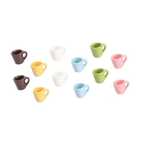 BESTonZON 12st Mini-Tasse Mini-Spielzeug Mini-kaffeetassen Mini-teetasse Mini-wasserbecher-Dekorationen Mini-wasserbecher-Verzierungen Mini-cocktailgläser Miniaturdekoration Harz von BESTonZON