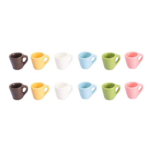 BESTonZON 12st Mini-Tasse Mini-cocktailgläser Mini-teetasse Mini-kaffeetasse Mini-Spielzeug Miniaturdekoration Mini-wasserbecher-Dekorationen Puppenhaus-Accessoire Desktop-Mini-Ornament Harz von BESTonZON