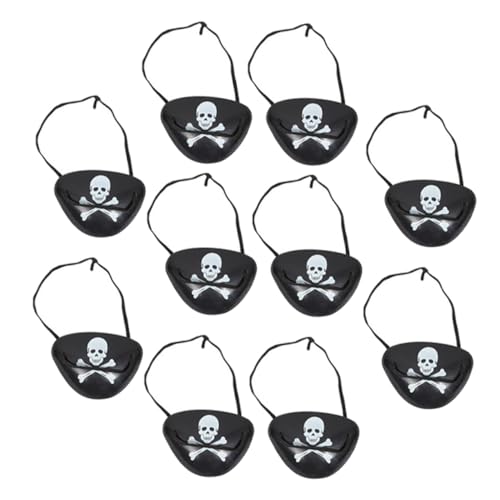 BESTonZON 12st Piraten- Halloween-augenmasken Piraten-aufnäher Für Kinder Augenklappe Mit Totenkopfmuster Patches Piraten-patch Für Kinder Piraten-augenklappen Plastik von BESTonZON