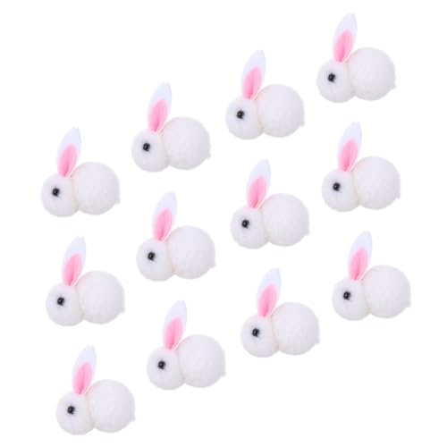 BESTonZON Hasen Spielzeug Hase Stofftier 12st Plüschhase Ausgestopft Niedlich Tiere Kaninchen Puppe Bären Zwerge Figur Miniatur Weihnachtsbaum Kleiner Hase Plüsch Mini-Hasen Party-hase- Weiß von BESTonZON