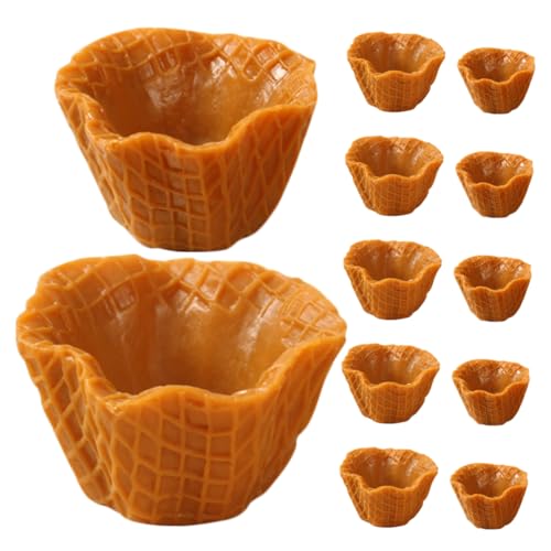 BESTonZON 12st Simuliertes Tori-Modell Künstliche Waffeltüte Künstliches Dessertmodell Gefälschte Eiswaffel Simulierte Knusprige Eiswaffel Fake-Food- Essensspielzubehör Chocolate PVC von BESTonZON