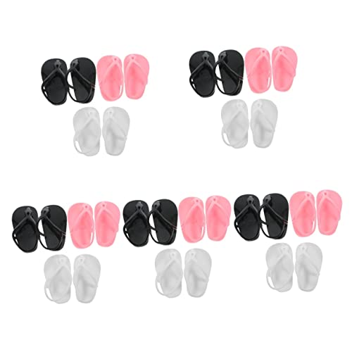 BESTonZON 15 Paar Puppenpuppen High Heels Schuhe Niedliche Mini Puppen Slipper Puppenschuhe Ersatz Puppenschuhe Für Kinder Puppenkostüm Zubehör Flache Puppenschuhe Puppen von BESTonZON