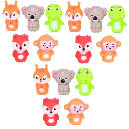 BESTonZON 15 STK Tierfigurenspielzeug Kinder Spielzeug Puppentrage Kinderspielzeug Spielzeuge Eltern-Kind-Spielzeug Fingerspielzeug Für Kinder Cartoon-fingerpuppen Dehnbare Fingerpuppen PVC von BESTonZON