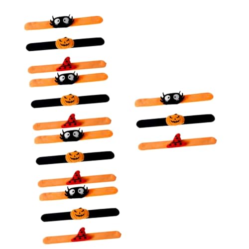 BESTonZON 15 Stk Handgelenk Dekoration Schlagarmband Masse Halloween-Slap-Armbänder Schlagbänder Kinderspielzeug halloween kinder Schlagarmbänder für Kinder Halloween- gefallen Flanell von BESTonZON