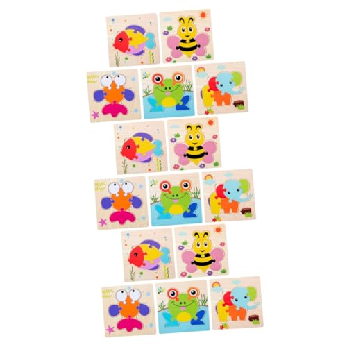 BESTonZON 15 Stück 1 Puzzlebrett aus Holz Kinder Puzzle kinderpuzzle holzpuzzle Froschpuzzle Lernspielzeug Spielzeug für Kinder Puzzlematte Puzzles aus Holz pädagogisches Spielzeug Hölzern von BESTonZON