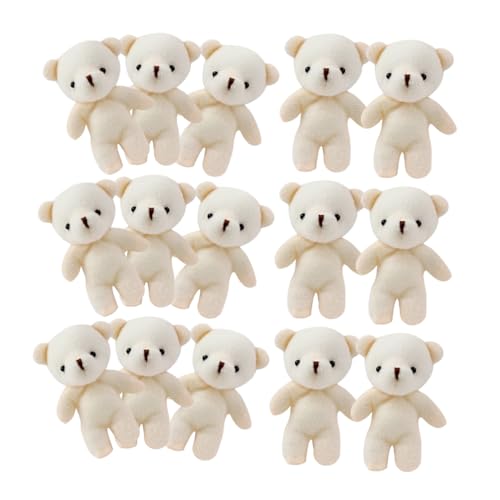 BESTonZON 15 Stück Bärenanhänger abschleppwagen anhänger Anhängerspielzeug chatot Plush nachsprechende stofftiere Raupe Puppe Bärendekor kleine Bären PP Baumwolle Weiß von BESTonZON