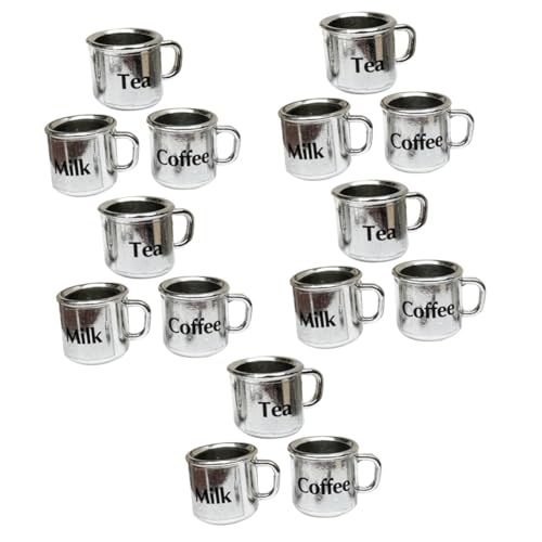 BESTonZON 15 Stück Puppenhaus Becher Küchenmodell Für Puppenhaus Miniatur Tassen Mini Becher Miniatur Kaffeetassen Winzige Dekor Miniatur Tasse Winzige Kaffeetassen Miniatur von BESTonZON