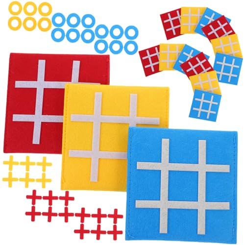 BESTonZON 15 Teiliges Mini Schachbrett Mit Neun Quadraten Interaktive Spiele Für Kinder Sicherheitsparty Pädagogisches Brettspiel Für Kinder Tictactoe Familienspiel Ticktacktoe Brett von BESTonZON