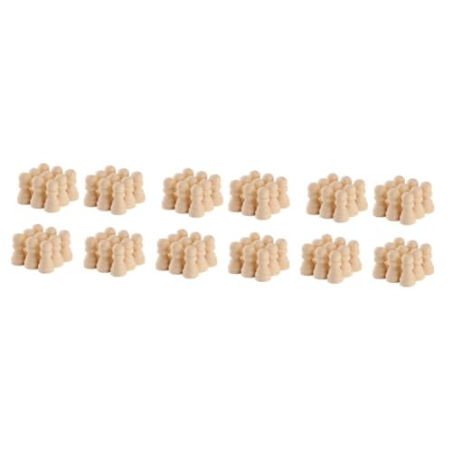 BESTonZON 150 STK Schachfiguren aus Holz Holzschachfiguren Internationale Schachfiguren Unbemalte Schachfiguren Brett Standardschach Schachspielzubehör DIY Holzhandwerk Peg-Puppen von BESTonZON