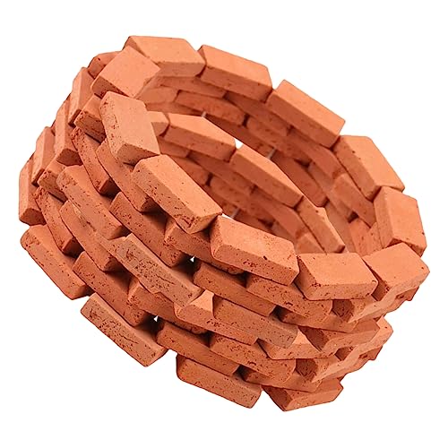 BESTonZON 150 Stück Mini kleine rote Ziegel Ziegelmodelle roter Miniaturziegel basteln für Kinder bastelmaterial für Kinder Bausteine Spielzeug DIY Mini-Gartenziegel Kinder DIY Ziegel Ton von BESTonZON