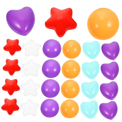 BESTonZON 150 Stück Teiliges Spielset mit Kleinen Kunststoffbällen Herzbällen Sternbällen und Runden Bällen Dickwandig für Indoor Spielzelt Trampolin und Partyspaß BESTonZON 150 Stück Teiliges Spielset mit Kleinen Kunststoffbällen Herzbällen Sternbällen und Runden Bällen Dickwandig für Indoor Spielzelt Trampolin und Partyspaß von BESTonZON