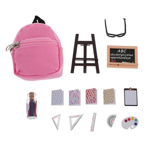 BESTonZON 16 Stück Mini Rucksack Kreidetafel Lineal und Lernwerkzeugen Puppenhaus Klassenzimmer Deko für Vielseitige Lernaktivitäten Tragbar und Langlebig BESTonZON 16 Stück Mini Rucksack Kreidetafel Lineal und Lernwerkzeugen Puppenhaus Klassenzimmer Deko für Vielseitige Lernaktivitäten Tragbar und Langlebig von BESTonZON