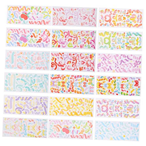 BESTonZON 18 Blätter Regenbogen-Aufkleber Blumenaufkleber Gepäckaufkleber für Koffer Kawaii-Aufkleber Scrapbooking Sticker Scrapbook Stickers Scrapbook-Aufkleber Handbuchdekorationen Papier von BESTonZON