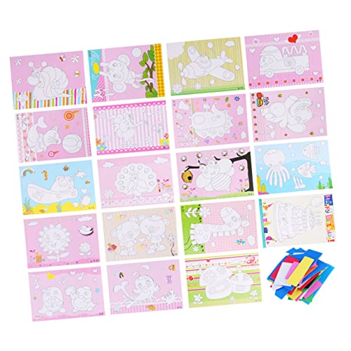 BESTonZON 19er Packung Mosaik-Aufkleber-Kunst Selbstklebende Schaumstoffaufkleber Aufkleber Für Kleinkinder Kid DIY Handgemachte Kunst-Kits DIY Kindergarten Projekte Kinder Spielset von BESTonZON