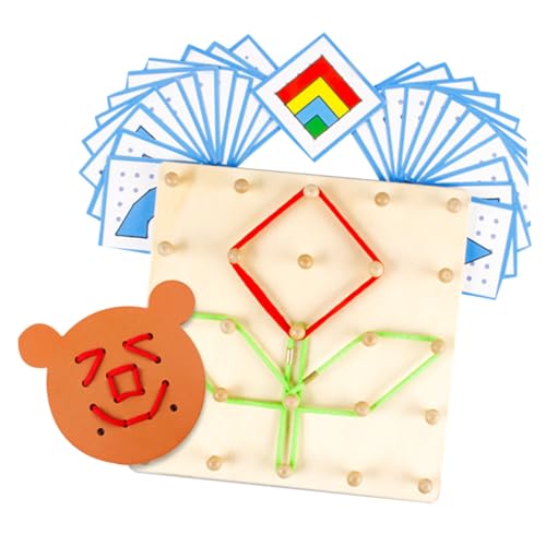 BESTonZON 1Pc Lehrinstrument Puzzle Puzzle Kinderspielzeug Kinder Pädagogisches Spielzeug Holz Nagelplatte Mathematik von BESTonZON