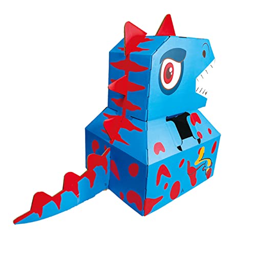 BESTonZON 1Stk Dinosaurier-Modell Karton für Rollenspiele für Kinder Baupapier-Dinosaurier Babykostüme Lernspielzeug Kinder bastelset basteln für Kinder DIY Spielzeug Karton verkleiden Blue von BESTonZON