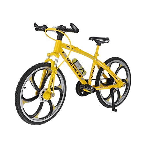 BESTonZON 1Stk Fingerrad Fingerfahrradspielzeug Heimtrainer Mini-Spielzeug Finger Fahrrad fingerspielzeug Finger Spielzeug Desktop-Wettkampfsportstütze Alu-Fingerbike Ferrolegierung Yellow von BESTonZON