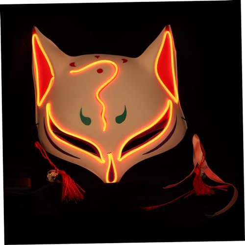 BESTonZON 1Stk Fuchs Glow Maske fox mask halloween costume halloweenmaske Maske für Halloween-Party blinkende Kabuki-Masken kleidung halloween leuchtende maske Cosplay-Maske Plastik rot von BESTonZON