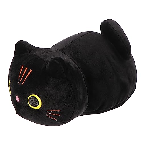 BESTonZON 1Stk Katzenkissen weiches Kissen Plüschkissenpuppe Kuscheltiere Spielzeug scrump plüsch tierkissen Cute Pillow cat mat Plüschpuppe tierisches Plüschtier Stretch-Kristallsamt Black von BESTonZON