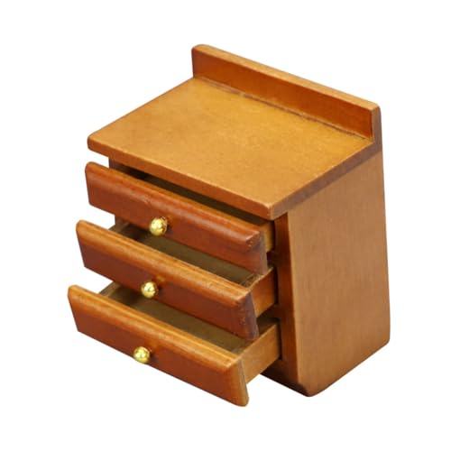 BESTonZON 1Stk Mini-Nachttisch winzig klein Mini Furniture Miniature Furniture Miniature Cabinet Decoration minikühlschrank Modell holzschrank Puppenmöbel Birke von BESTonZON