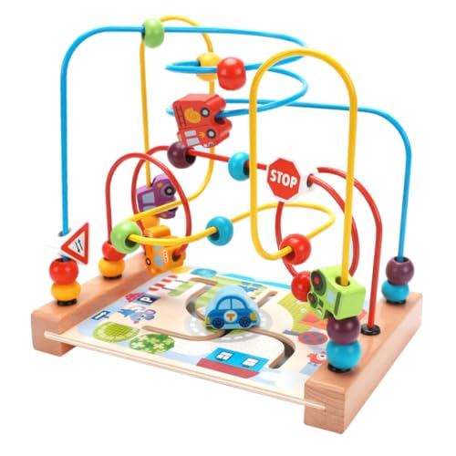 BESTonZON 1Stk Perlen Labyrinth Perlenlabyrinth-Spielzeug Perlen Spielzeug runde Perle Kinder entwicklung kindliche entwicklung Lernspielzeug für Babys lustiges Ozeanlabyrinth Eisen Colorful von BESTonZON