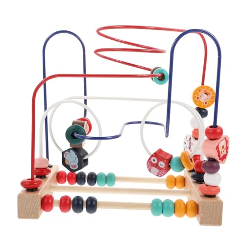 BESTonZON 1Stk Perlenspielzeug stressabbau dekompressionsspielzeug Educational Toys Decompression Toy Perlen Rollenspielzeug rund um Kreis perlen hölzern Colorful von BESTonZON