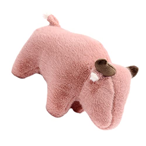 BESTonZON 1Stk Plüschtier Mascot Maskottchen bettkissen kucheltier Ochsenfigur b Toys Neujahrspuppe Plüschspielzeug gefüllter Kuhplüsch Ochsenpuppe Sternzeichen Ochse Textil- Rosa von BESTonZON