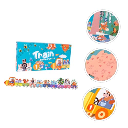 BESTonZON 1Stk Zahlen Zug Puzzle Kinder Puzzle kinderpuzzle Spielzeug für Kinder Lernrätsel Spielzeug Puzzle-Spielzeug Puzzle zum frühen Lernen Eisenbahnpuzzle aus Holz hölzern Colorful von BESTonZON