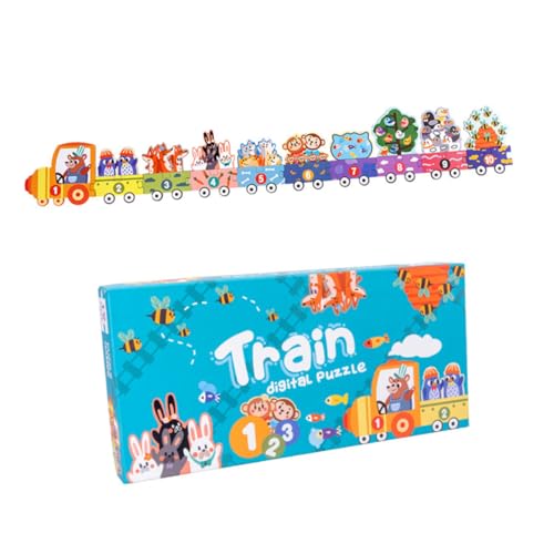 BESTonZON 1Stk Zahlen Zug Puzzle Zug Spielzeug Zugrätsel für Kinder im Alter von 3–5 Jahren Zugpuzzle Kinder Puzzle kinderpuzzle Puzzle-Spielzeug Puzzle zum frühen Lernen hölzern Colorful von BESTonZON