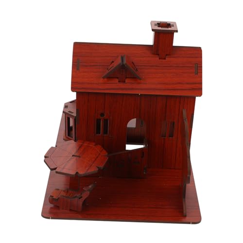 BESTonZON 1stk 3D- -Puzzle Lernspielzeug 3D-Modell Weihnachtshaus-Puzzle Puzzle Bauen Kinderpuzzle -Puzzle-Spielzeug Puzzle 3D-Puzzle-Villa Rätsel DIY Puzzles Brown Holz von BESTonZON