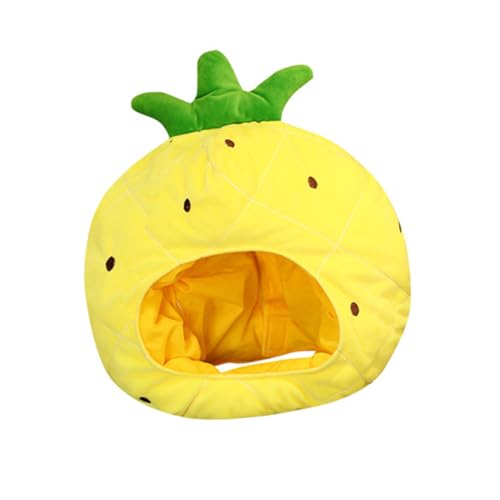 BESTonZON 1stk Ananas Kopfbedeckung Hut Lustige Kopfbedeckung Ananas-kopfschmuck Fruchtform Cosplay-kopfbedeckung Zitronen-plüschmütze Neuartige Plüschkappe Plüsch Und Pp Baumwolle Yellow von BESTonZON