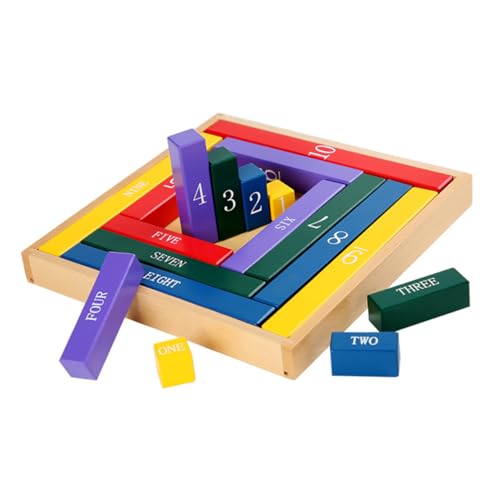 BESTonZON 1stk Bausteine ​​lehrmittel Kinderzählspiel Entwicklungsspielzeug Mathe-Puzzle-Spielzeug Lehrmittel Für Vorschulkinder Kinderspielzeug Gehirnspielzeug Spielzeuge Hölzern Colorful von BESTonZON