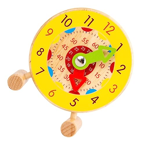 BESTonZON 1stk Color Cube Mini-Uhr Zeit Kognitives Spielzeug Kinder Spielset Spielzeuguhr Kidcraft-spielset Puzzle-Spielzeug Mini-Spielzeug Digitaluhren Umweltfreundliches Holz Yellow von BESTonZON