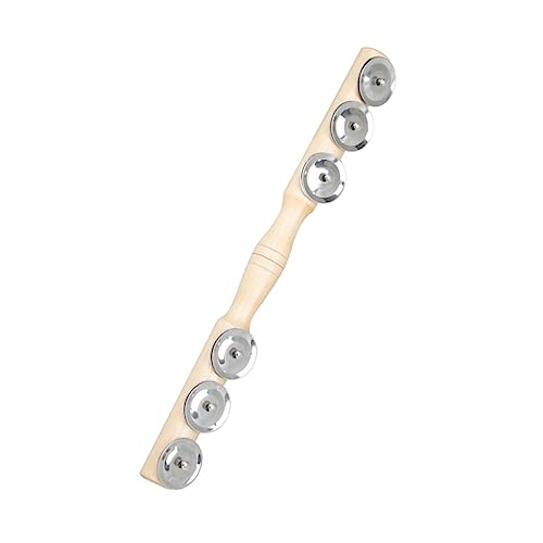 BESTonZON 1stk Glockenbecken Schlaginstrument Jingle Bell-Stick-Instrument Perkussionsmusik- Musikspielzeug Percussion-Musikinstrument Percussion- Jingle-Bell-Stick Hölzern von BESTonZON