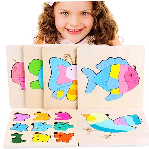 BESTonZON 1stk Holzpuzzle Spielzeug 3D-Speicher-Puzzle Pädagogisches Für Kinder Bambus Colorful von BESTonZON