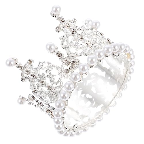 BESTonZON 1stk Krone Dekoration Ornament Dekorative Kronen Kuchen Liefert Kopfschmuck Für Backdekorationen Backen Topper Kuchenverzierungen Backen Künstliche Perle Silver von BESTonZON