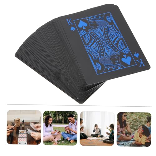 BESTonZON 2 Boxen wasserdichte PVC Poker Spielkarten Schwarz rot blau Langlebige Kunststoffkarten für Partyspiele Erwachsene Vielseitig Nutzbar als Brettspiel Zubehör BESTonZON 2 Boxen wasserdichte PVC Poker Spielkarten Schwarz rot blau Langlebige Kunststoffkarten für Partyspiele Erwachsene Vielseitig Nutzbar als Brettspiel Zubehör von BESTonZON