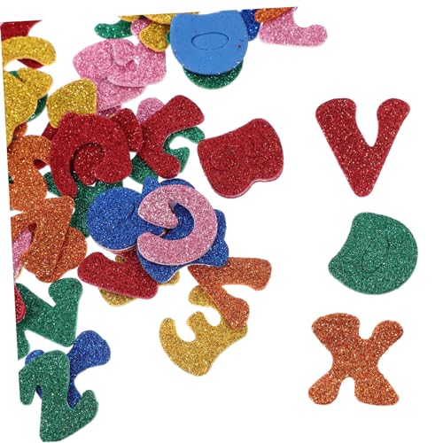 BESTonZON Bezauberndes Alphabet-Aufkleber-Set Aus Schaumstoff 2 Packungen Selbstklebende Glitzerbuchstaben für Bastelprojekte Als Belohnung von BESTonZON