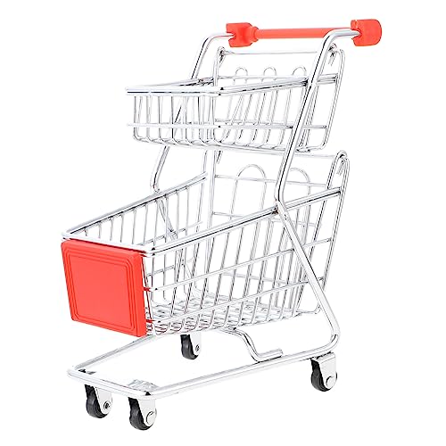 BESTonZON 2 STK Mini-Einkaufswagen Kinder einkaufswagen Mikro-Trolley-Spielzeug ablagekörbe schubkarre spielzeuge Mädchenspielzeug Einkaufswagen Spielzeug Kleiner Aufbewahrungskorb Lagerung von BESTonZON