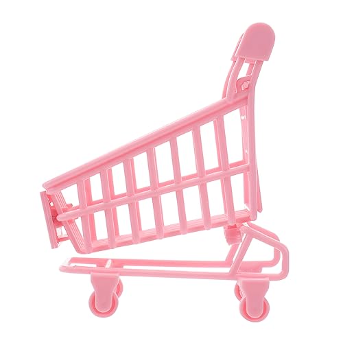 BESTonZON 2 STK Trolley-Ornamente Kleiner Einkaufswagen Metallkörbe Babypuppen Für Kleinkinder Schreibtisch-stifthalter-Wagen Spielzeug Für Kleinkinder Kinderkorb LKW Kinderwagen Mutter Rosa von BESTonZON