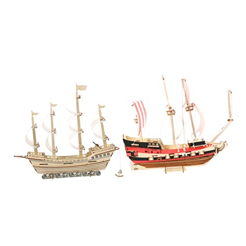 BESTonZON 2 Sätze 3D-Segelpuzzle holzpuzzle Segelschiff modellbausatz Segelschiff Dekoration Segelschiff Herausforderung D Segelschiff Puzzle 3D-Segelboot-Rätsel -Segelboot von BESTonZON