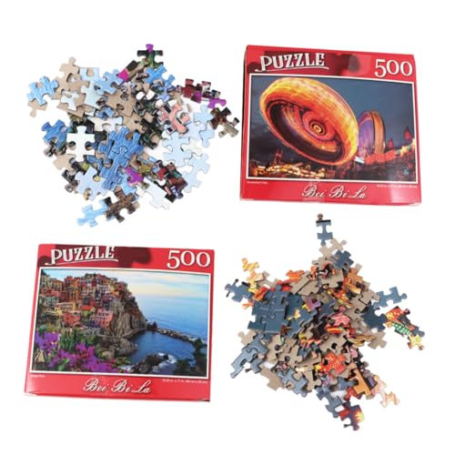 BESTonZON 2 Sätze À 500 Stück Rätsel große Puzzles für Erwachsene Puzzle-Spielzeug Gehirnspielzeug Lernspielzeug amp Share rätsel für Erwachsene von BESTonZON