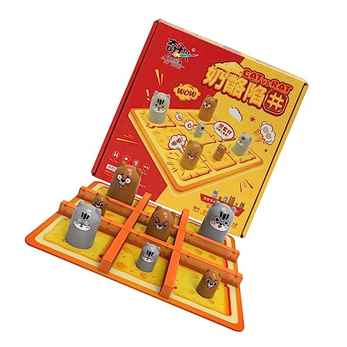 BESTonZON 2 Sätze Brettspiele Kartenspiele Ludo Schleife Kelchspiel Spielzeug für Kinder kinderspielzeug Schachbrett intelligentes Schachspielzeug -Toe-Brettspielspielzeug Plastik Yellow von BESTonZON