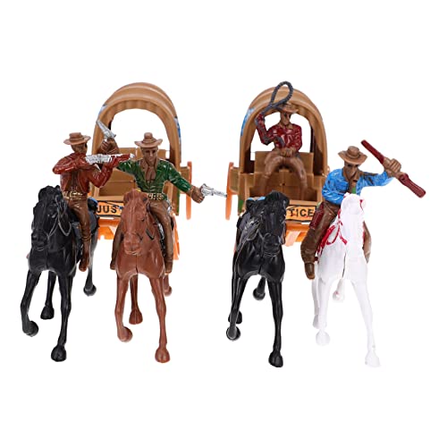 BESTonZON 2 Sätze Cowboy-Modell-Spielzeug Cowboy-Spielzeug Cowboy-Sammlung Kinderspielzeug Tischdekoration Mini-Spielzeug schmücken Spielzeug aus der Kultursammlung Heimdekorationen Wagen von BESTonZON