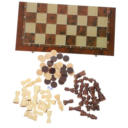 BESTonZON 2 Sätze DREI In Eins Schach Tragbares Schach Rätsel Für Kinder Dame Backgammon Schachbrettspiel Kinderschach Kidcraft Spielset Schachtisch Internationales Schachbrett Aus von BESTonZON