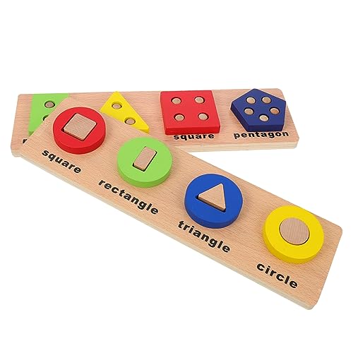 BESTonZON 2 Sätze Feste Geometrie Puzzleform Passendes Spielzeug Mathematik Stapelblock Frühpädagogisches Blockpuzzle Lernspielzeug Für Kleinkinder Stapelspielzeug Sortierpuzzle Spielzeug von BESTonZON