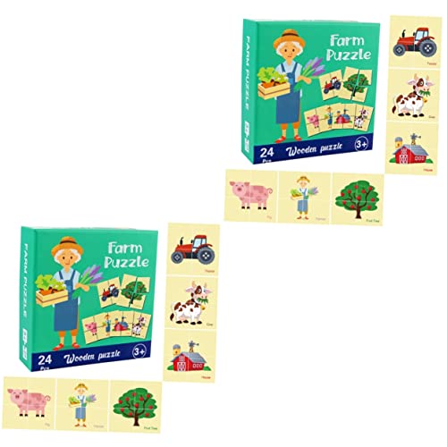 BESTonZON 2 Sätze Kognitives Rätsel Der Erleuchtung Puzzles Für Kinder Im Alter Von 4-8 Jahren Lernspielzeug Spielzeug Für Kleinkinder Bildungsspielzeug Kinderspielzeug Colorful Holz von BESTonZON